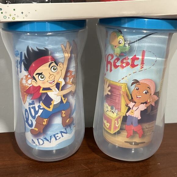 Disney Jake And The Neverland Pirates Insulated 9oz Sippy Cups BPA Free 9M+ NEW - Picture 4 of 5